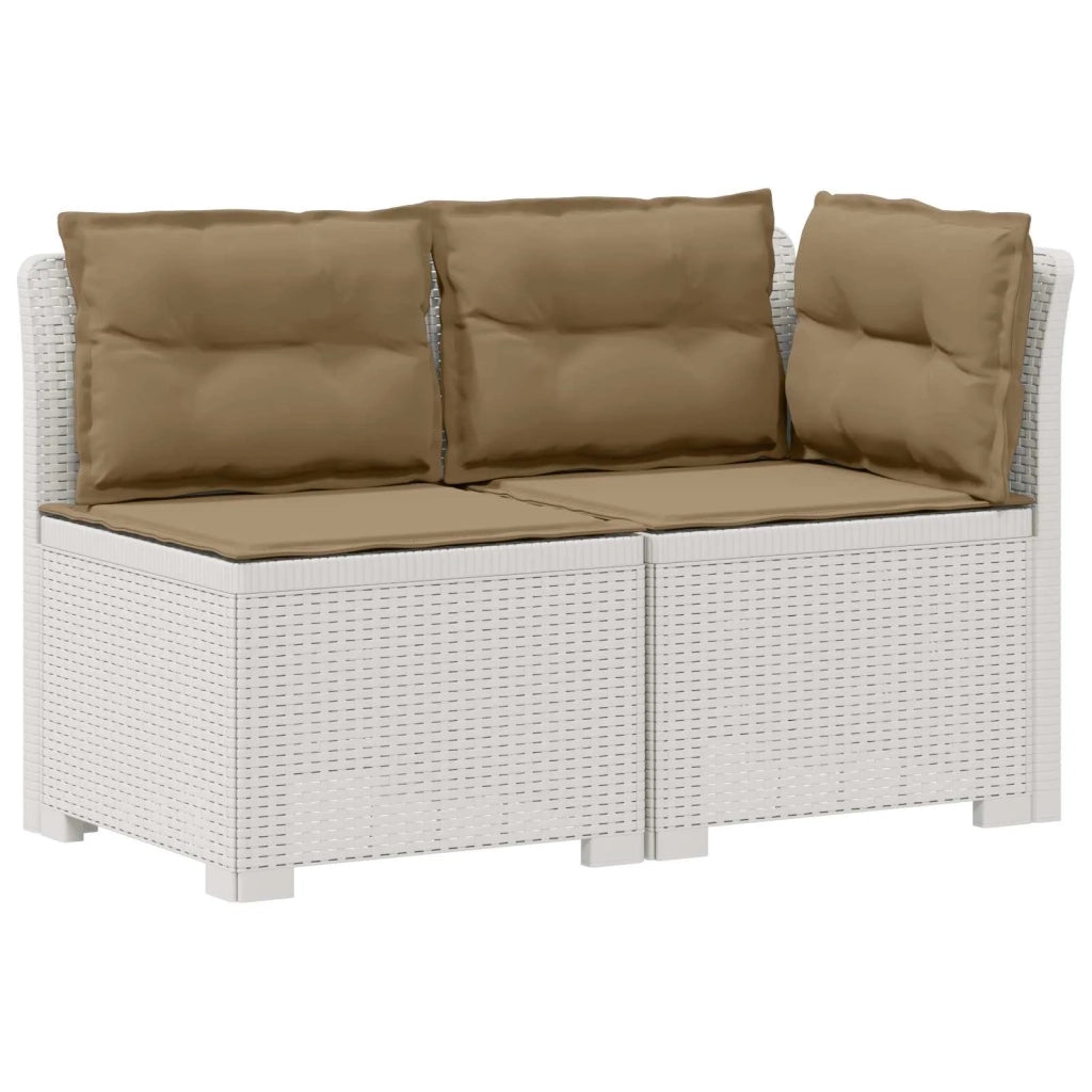 Divano da esterno-Divano da Giardino a 2 Posti con Cuscini Aspetto Rattan PP 801078