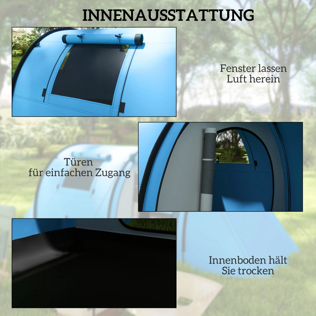Tenda da campeggio 3-4 persone impermeabile ¨C Xylo ¨C Blu cielo 3000mm colonna d'acqua