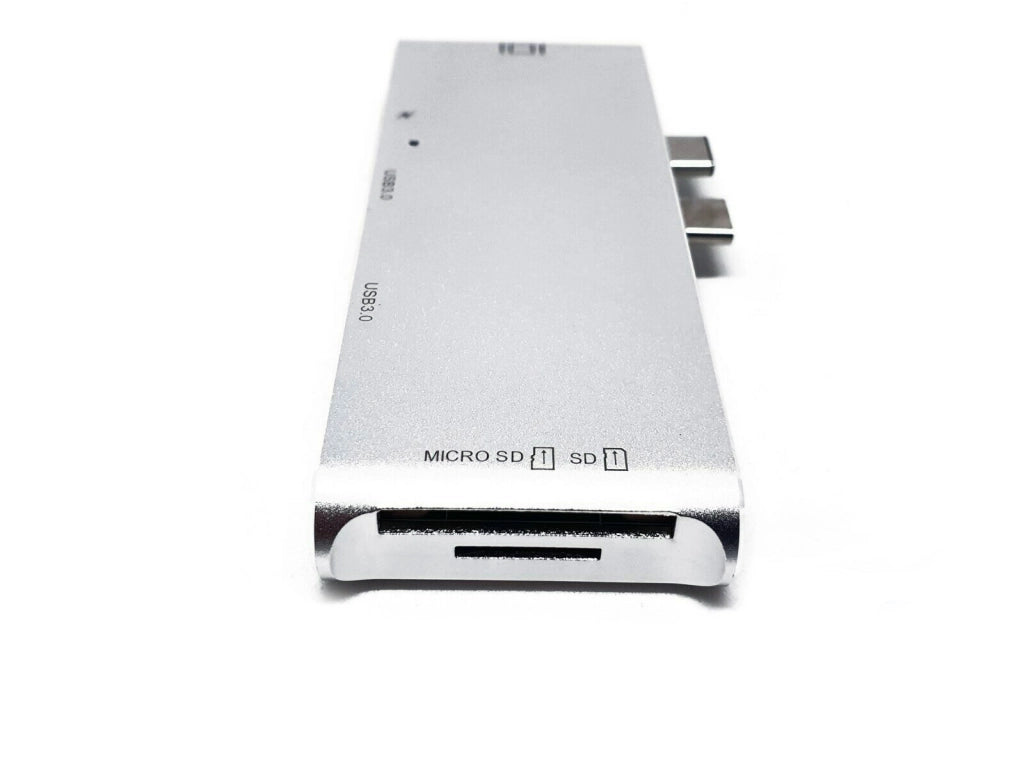 Hub USB-C 7 in 2 per MacBook Pro e Air 4K HDMI USB 3.0 Lettore Schede SD MicroSD Alluminio