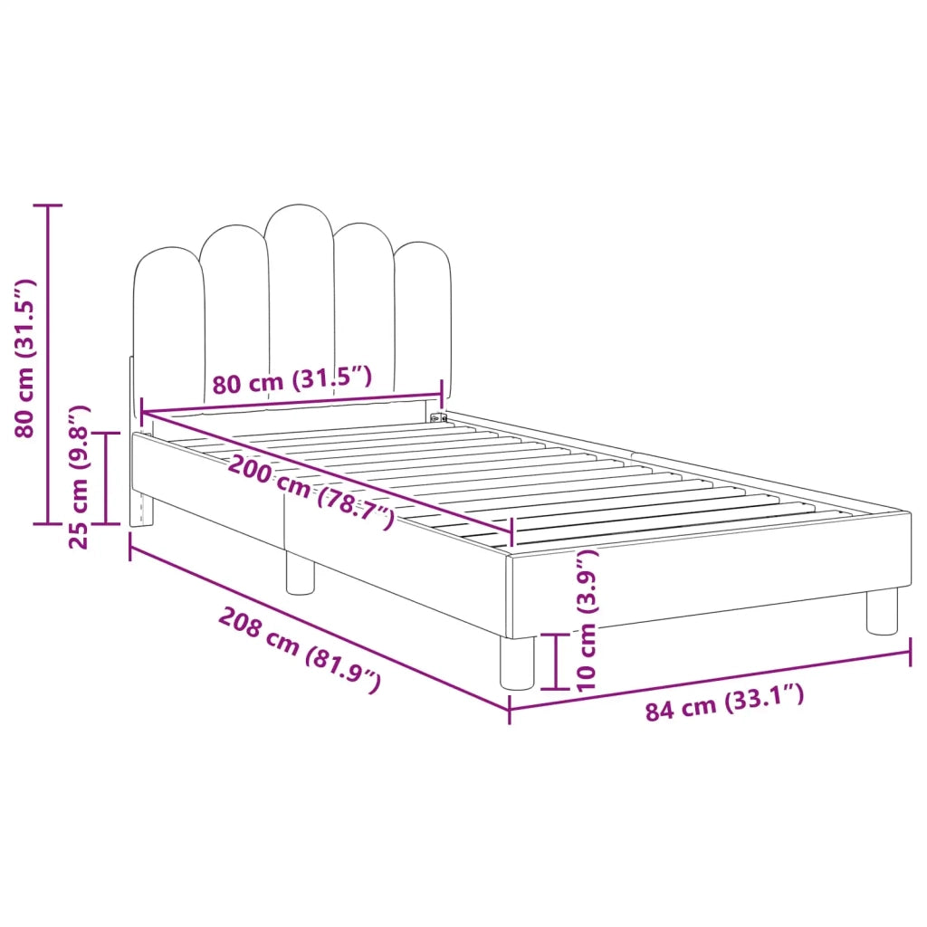 Struttura letto bambini con testata Grigio chiaro 80 x 200 cm 42011049