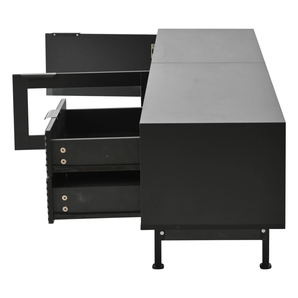 Cassettiera per TV nera in truciolare lunghezza 200 cm