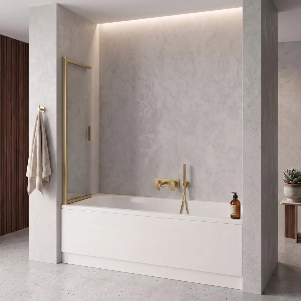 Paravento Vasca Scorrevole Rea Dario Brush Gold 120