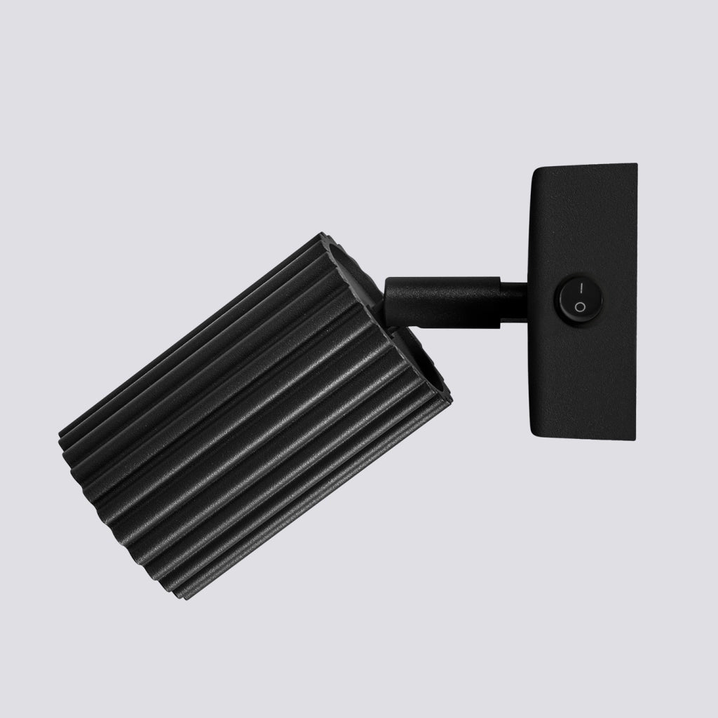 Lampada a parete KARBON nera con interruttore