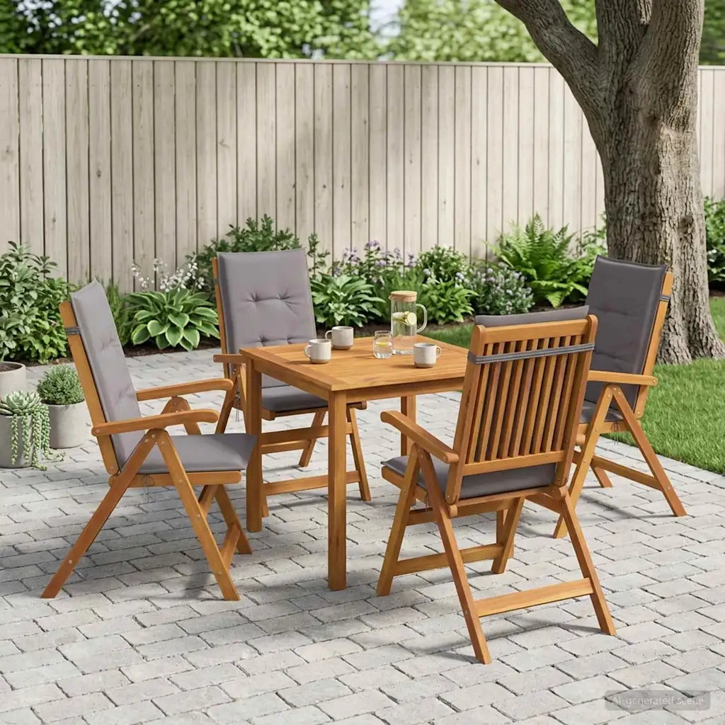 Set da pranzo da giardino 5 pezzi Naturale 3434597