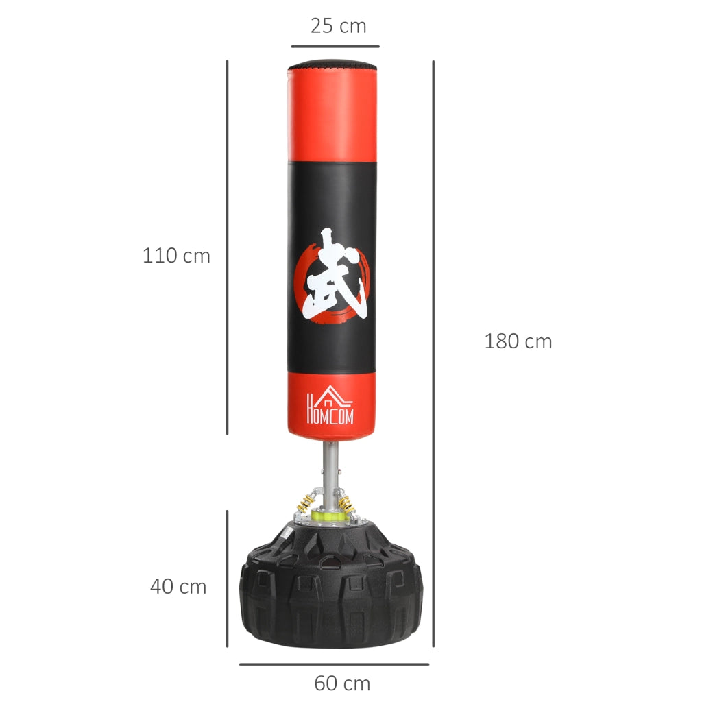 Sacco da Boxe da Terra 180 cm con Ventose ¨C Zephmum ¨C Nero e Rosso