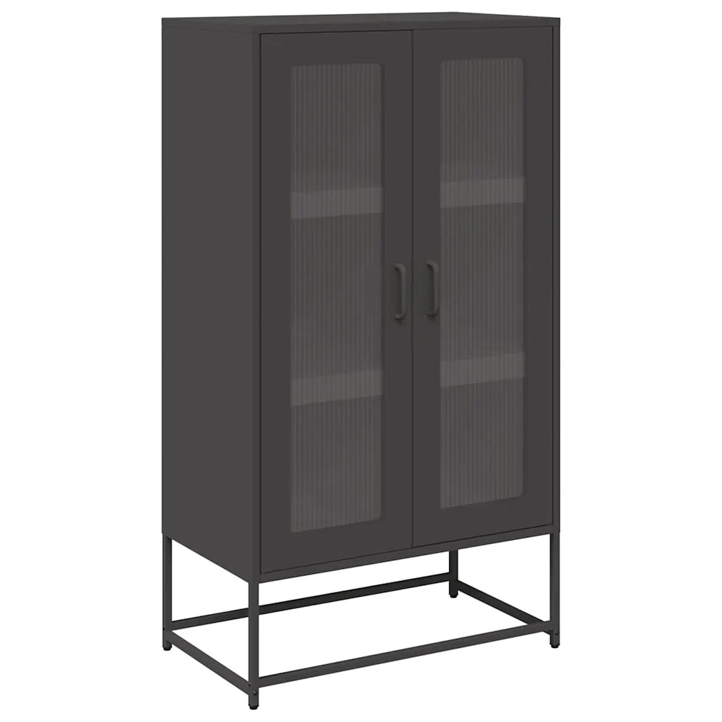 Credenza Nera 68x39x123 cm in Acciaio