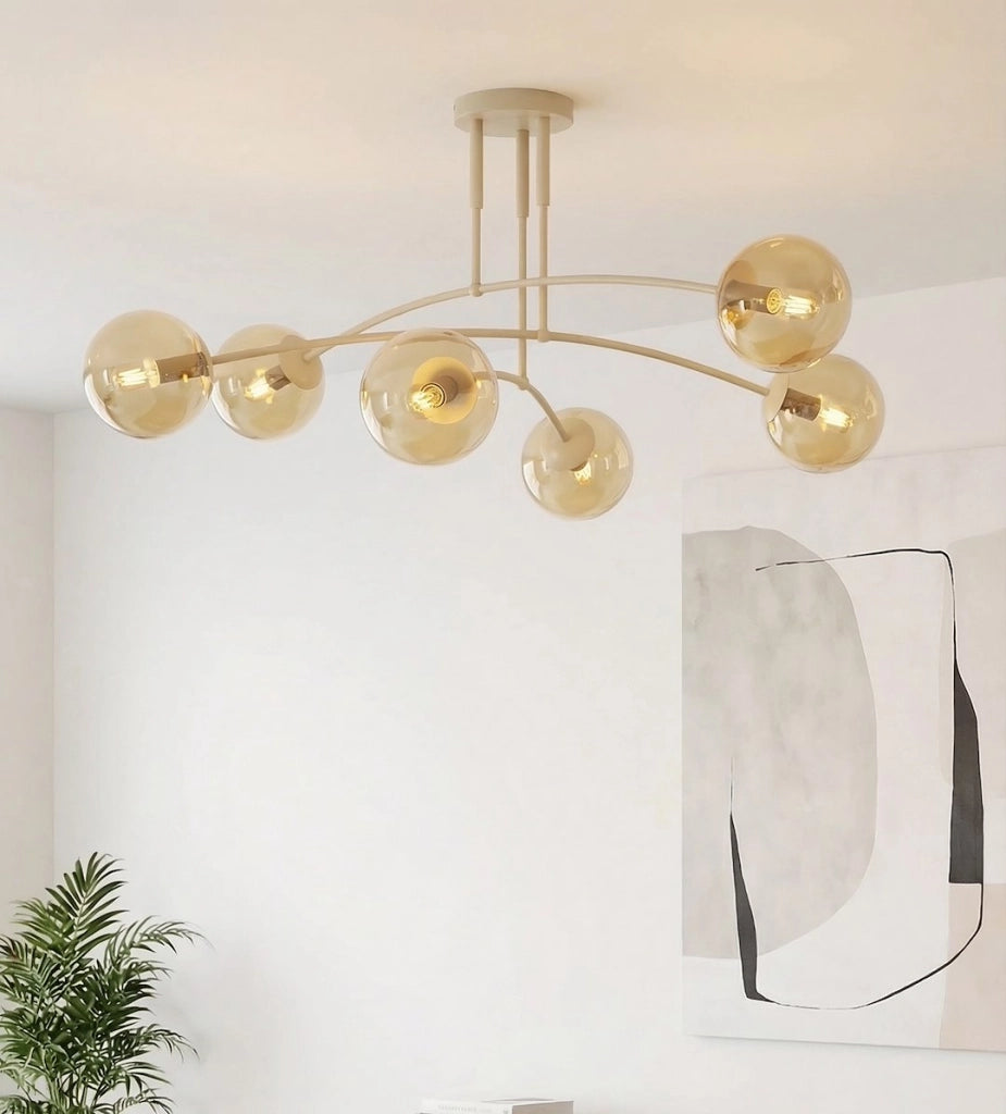 Lampada da soffitto PREGOS 6xE14 sfere beige Emibig