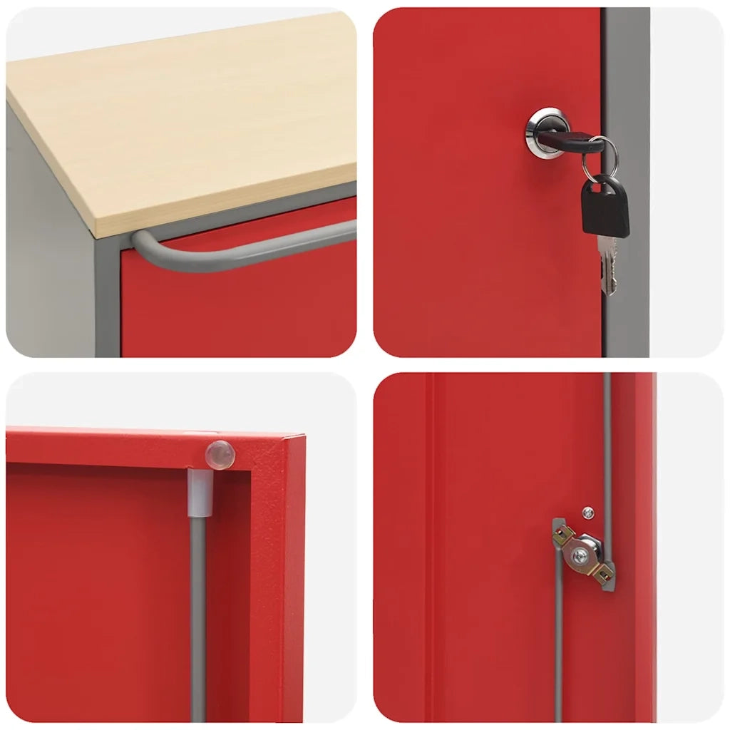 Banco da lavoro con lo scaffale Rosso e Grigio 75 x 45 x 85 cm 4103486