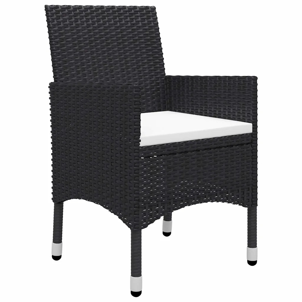 Set Mobili da Pranzo per Giardino 7 pz Nero 3067855