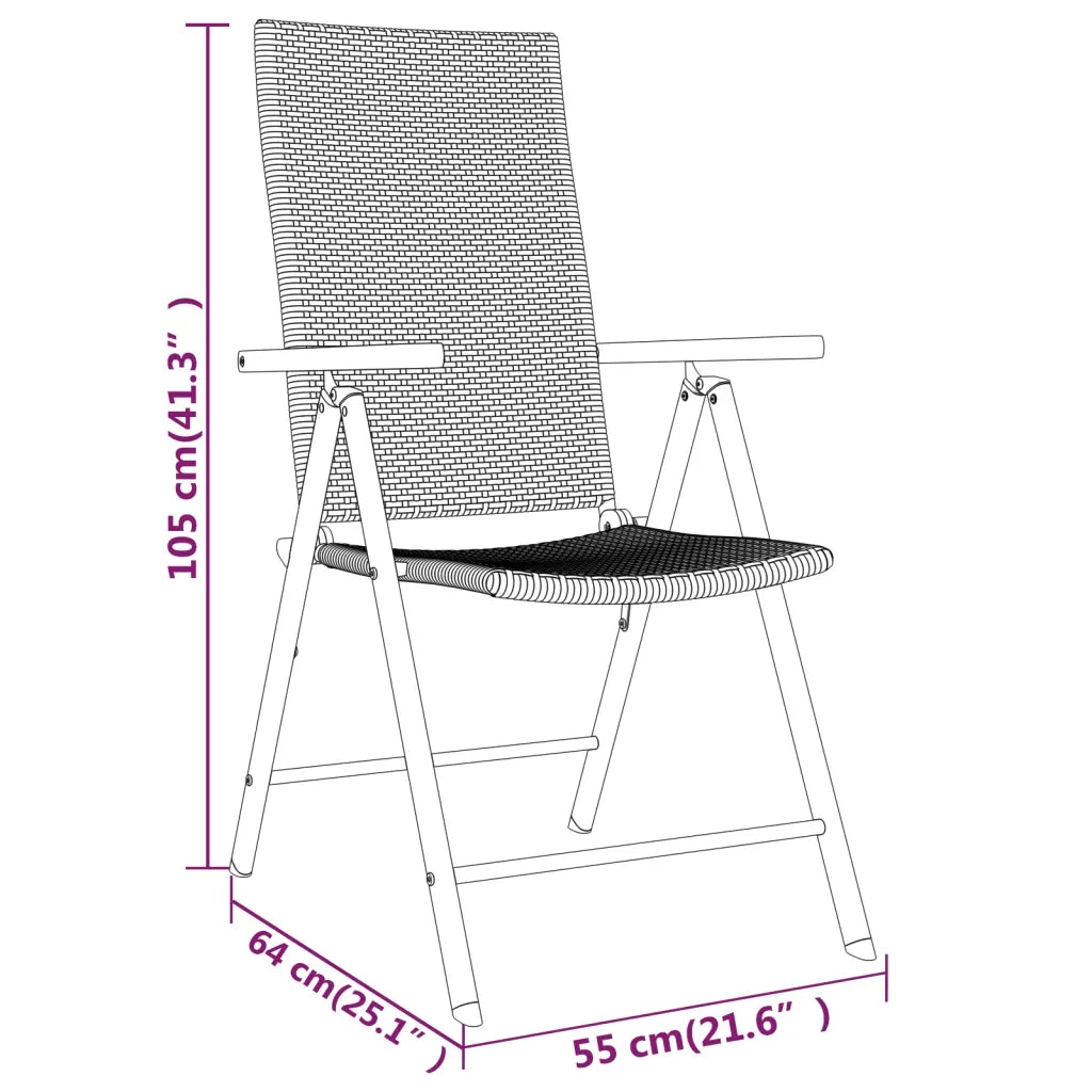 Set Mobili da Pranzo per Giardino 7 pz Nero 3099123
