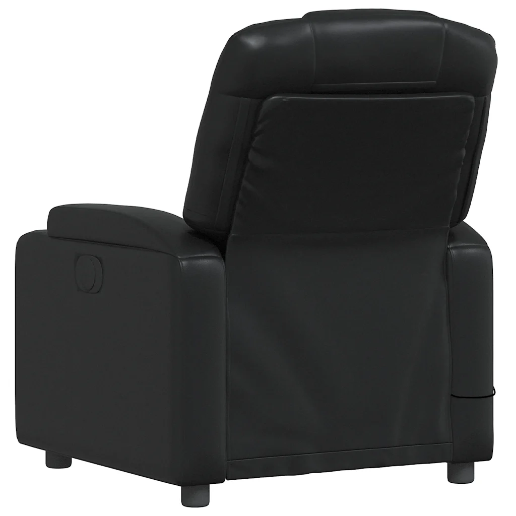 Poltrona Massaggiante | Sedia Relax Reclinabile Nera in Similpelle