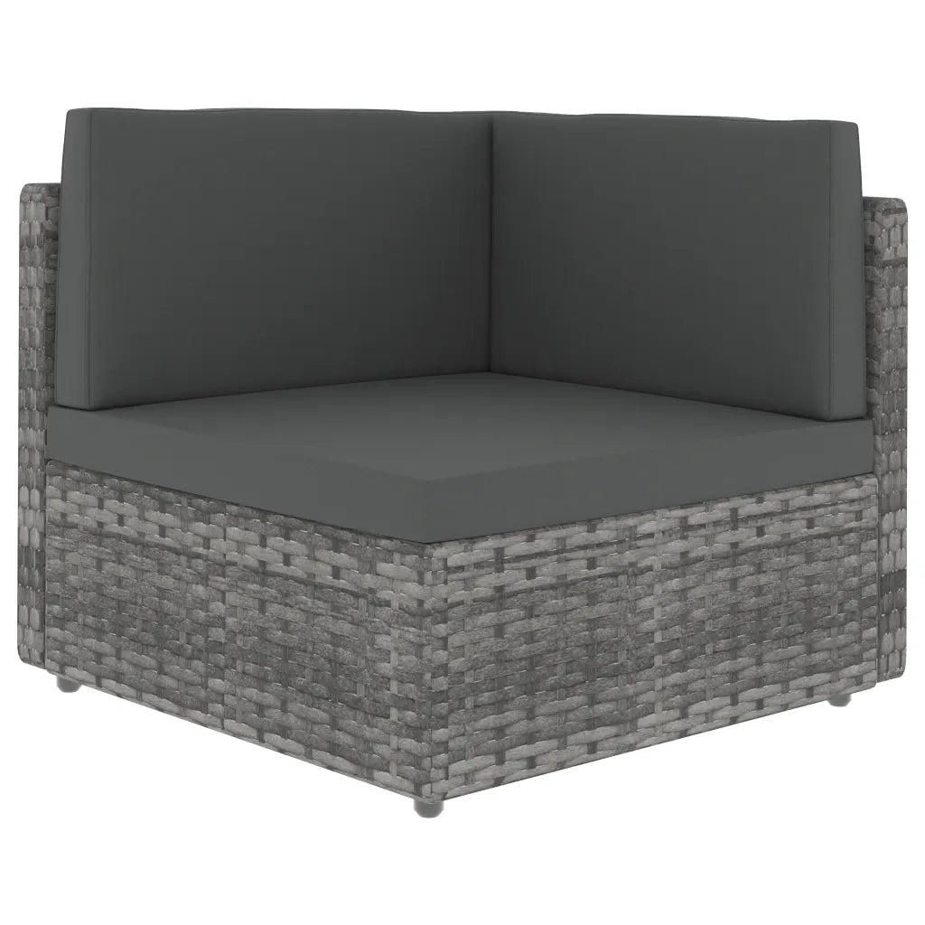 Divano Modulare a 2 Posti in Polyrattan Grigio 49524