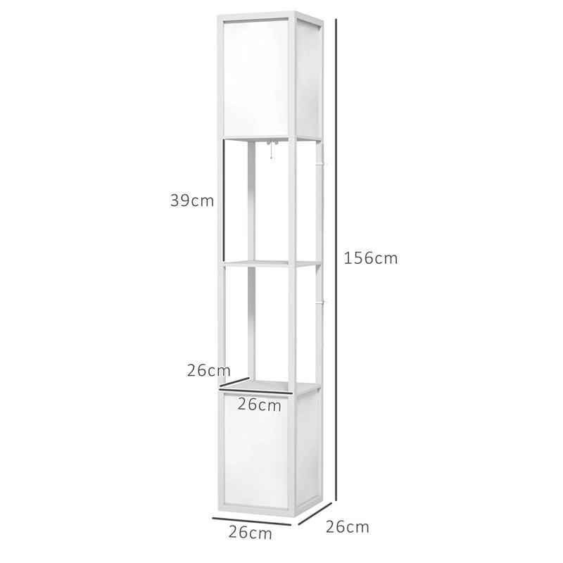 LAMPADA DA TERRA MODERNA CON 2 PARALUMI E 2 RIPIANI PER LAMPADINE E27 MAX 40W 26X26X156 CM BIANCO