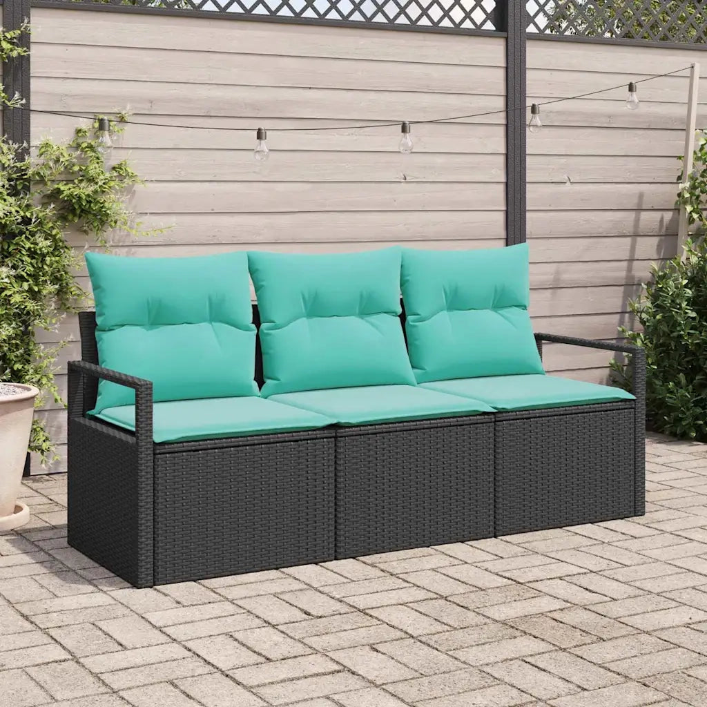 Set di divani 3 pcs Nero polyrattan 3346246