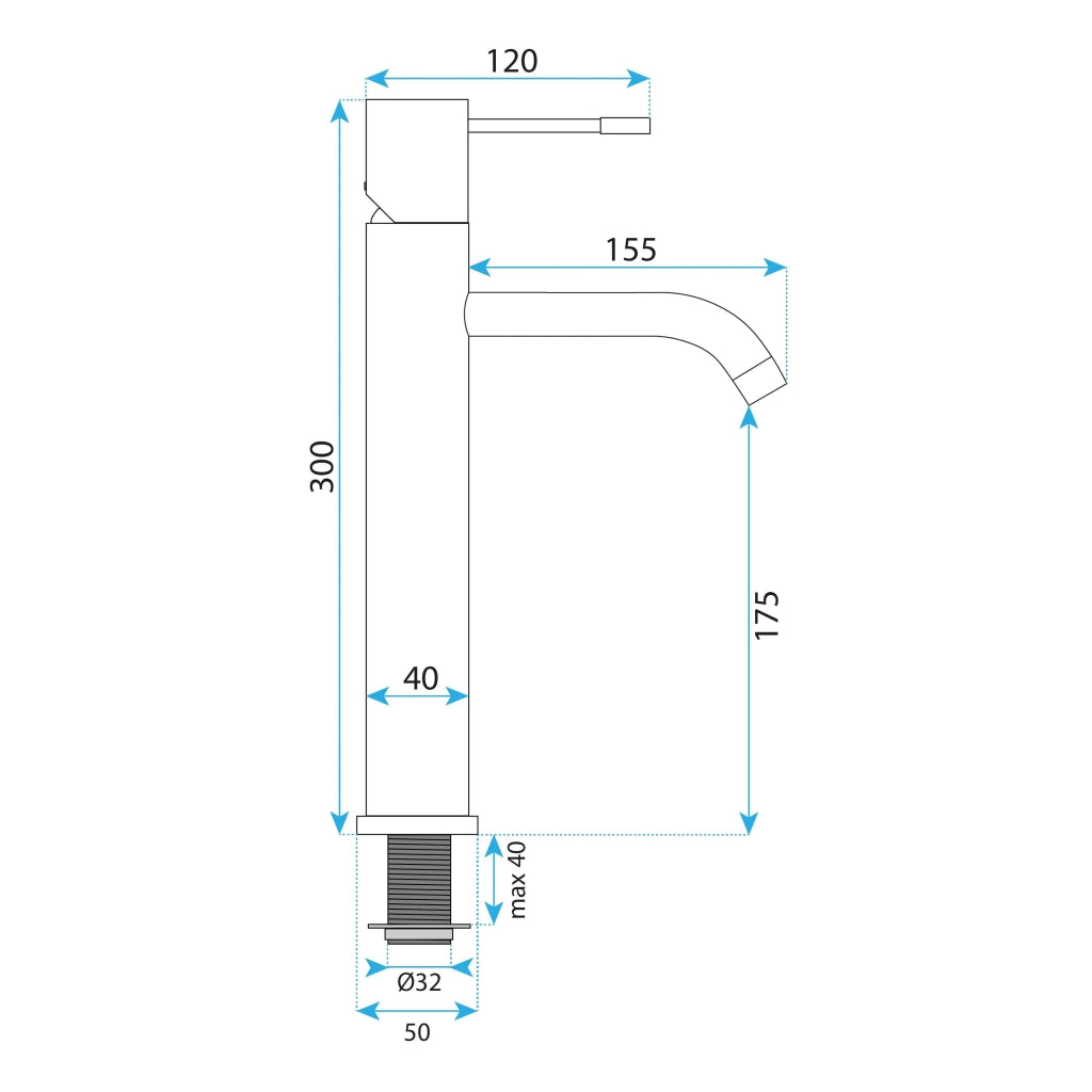 Rubinetto Da Lavabo Rea Lungo Diamond Copper High
