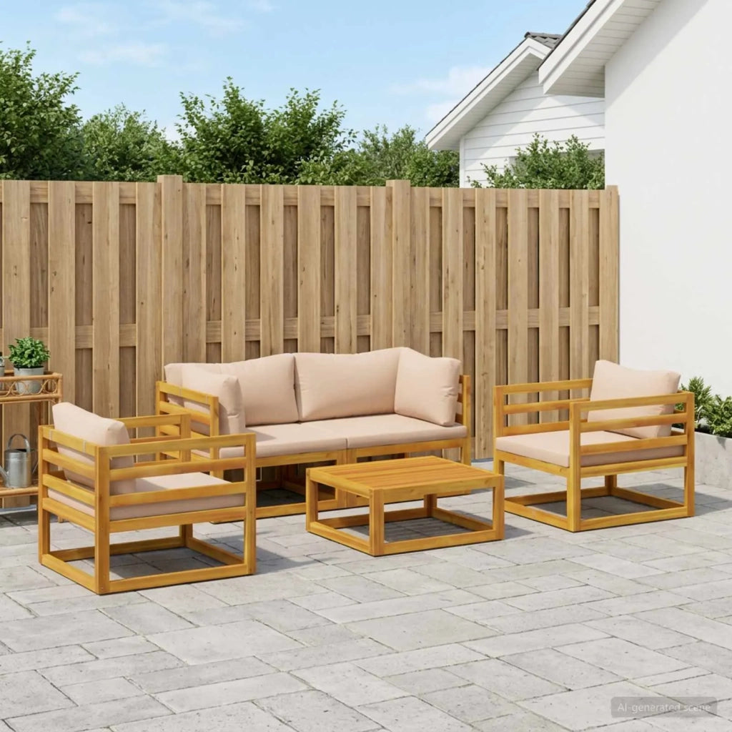 Set da giardino modulare 5 pezzi Naturale 3417285