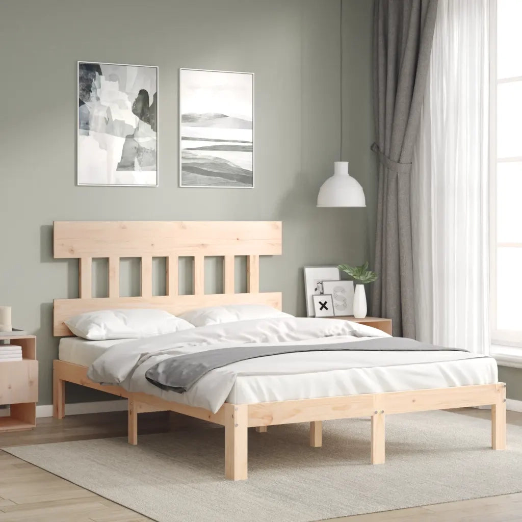 Giroletto con Testiera Small Double-Struttura Letto in Legno Massello 833081