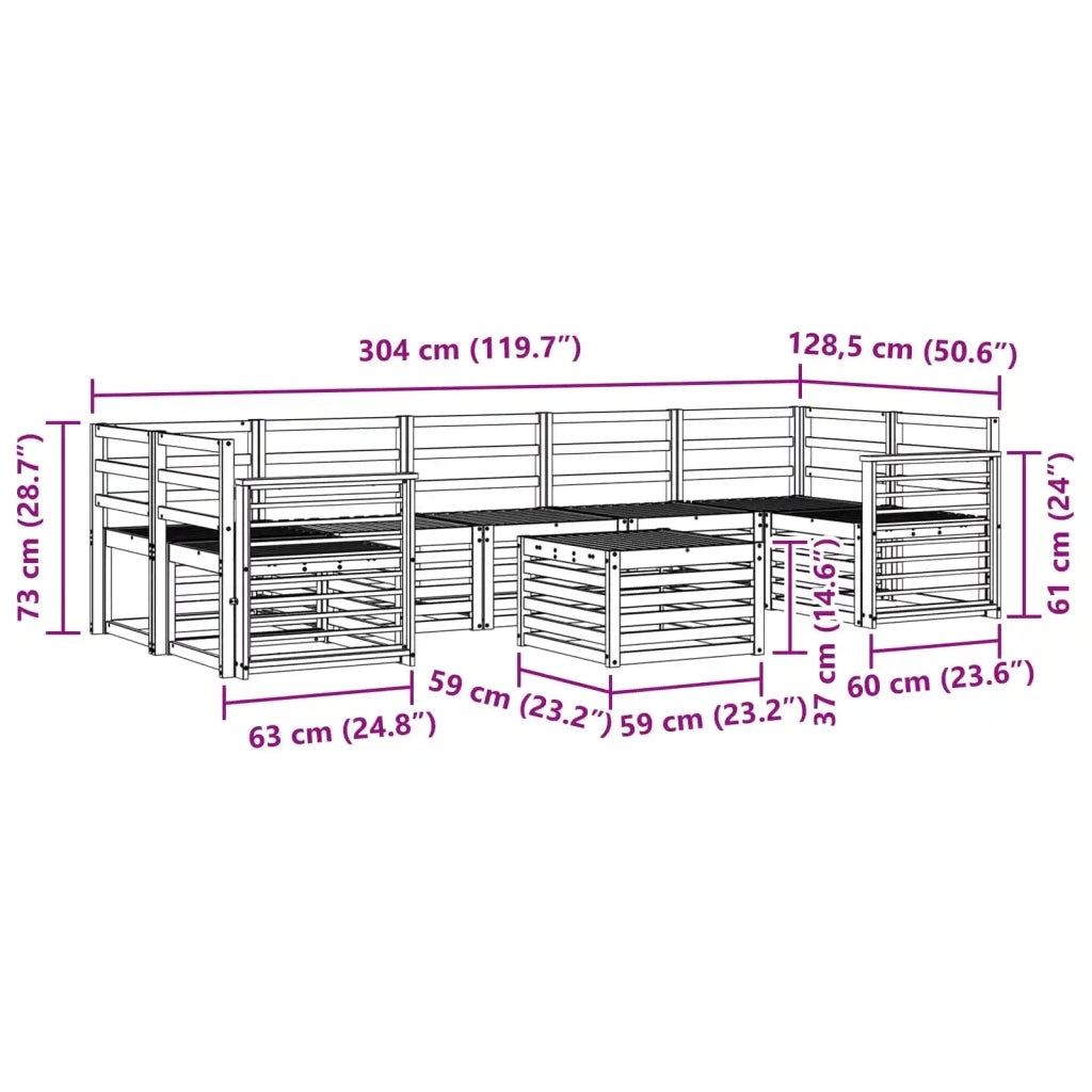 Set divani Legno di Acacia Massello 3391564