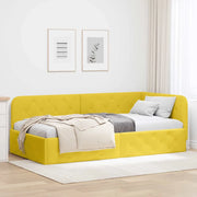 Cornice del letto ad angolo Giallo 90 x 200 cm Velluto 42016539