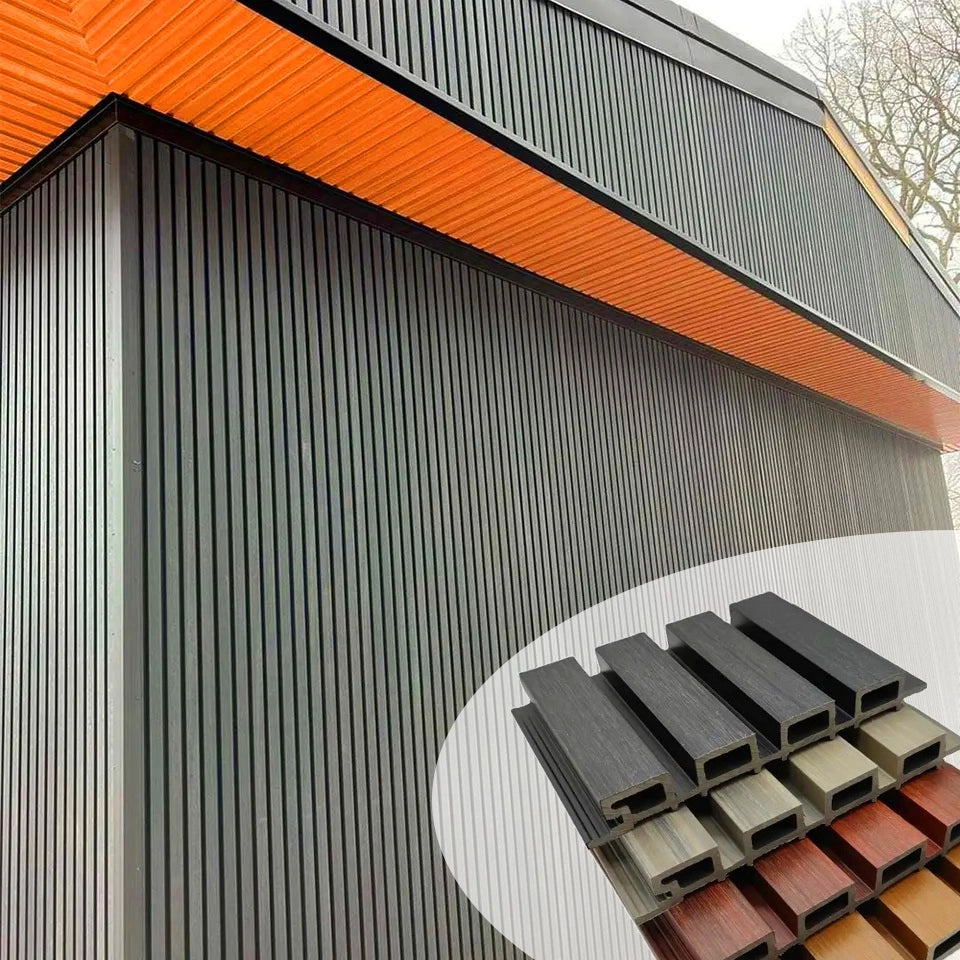 Listoni WPC Elegant 5m² per rivestimenti colore Grigio listone co-estruso 219x2200mm spessore 26mm