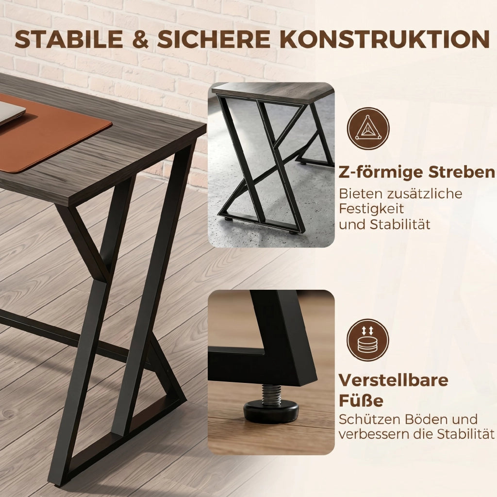 Scrivania computer con gambe in metallo ¨C Minimal ¨C Grigio 120x60cm