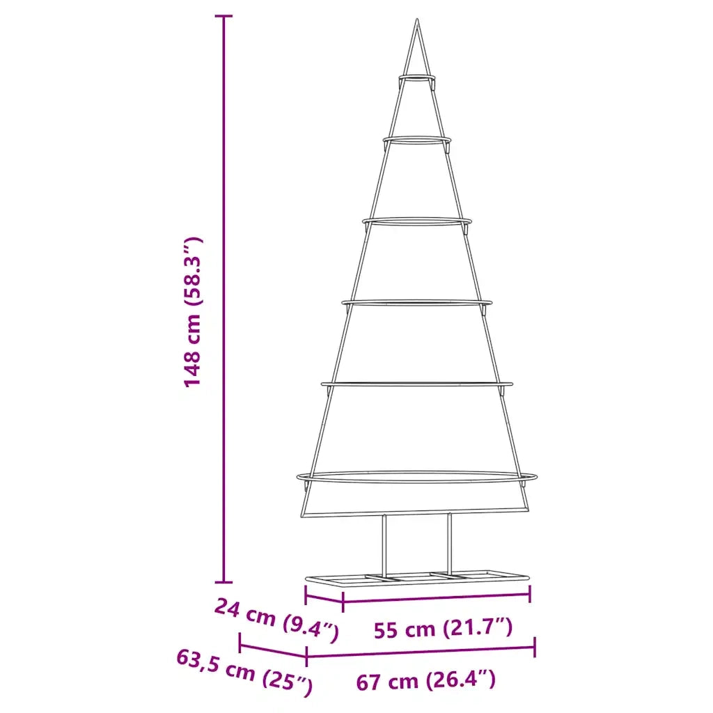 Albero di Natale in metallo con supporto Oro 148 cm 42019154