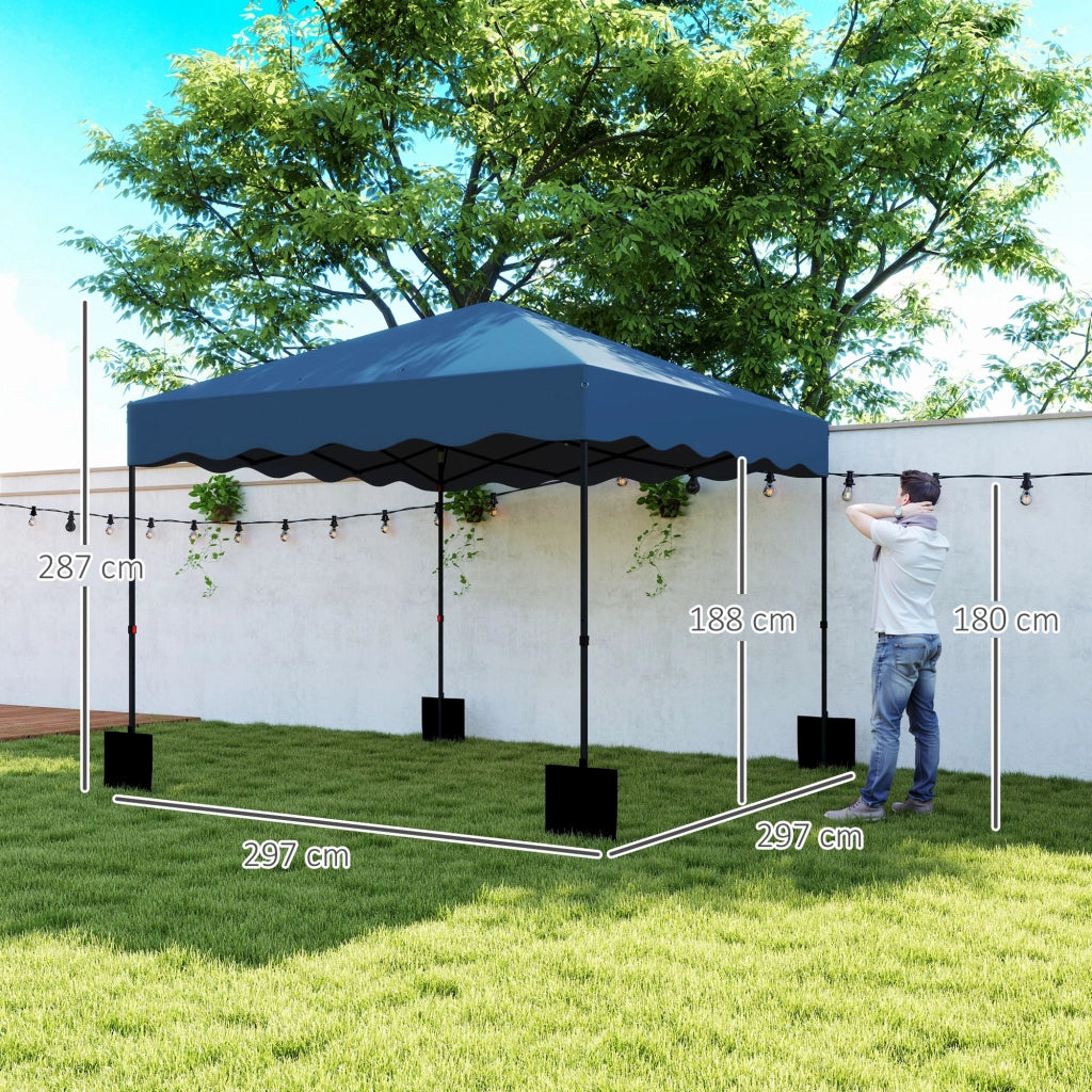 Tenda da Giardino Pieghevole ¨C Minimal ¨C Blu Scuro 3x3m