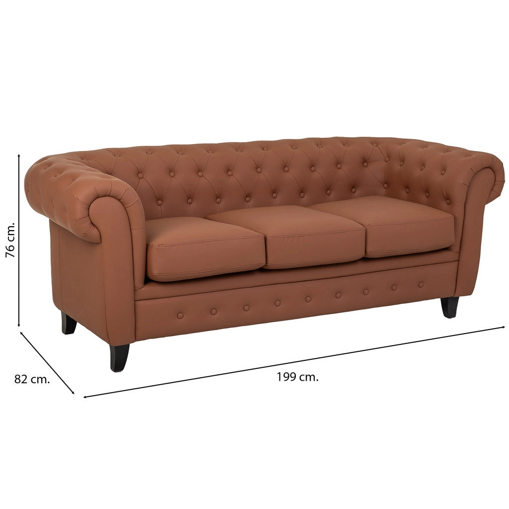 Divano in mousse color moka 199x82x76h cm