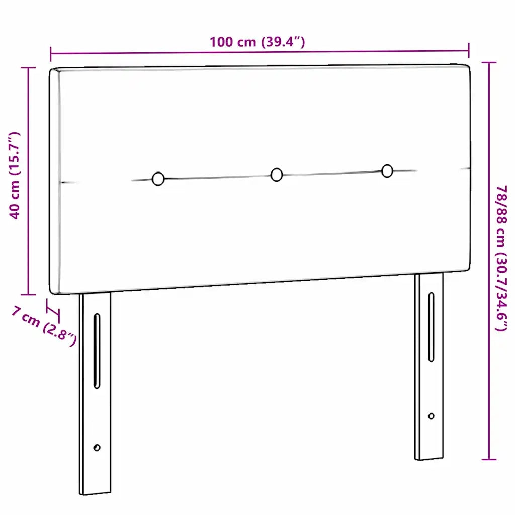 Testiera | Testata LED con strisce LED Marrone Scuro 100 cm Tessuto