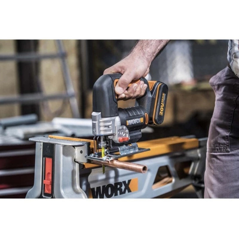 Seghetto alternativo WX543 20 Volt con pendolo e taglio inclinato per legno e metallo - Worx