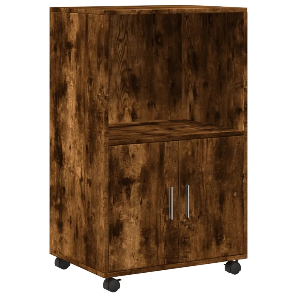 Mobiletto con Ruote Rovere Fumo 55x40x91 cm in Truciolato CFW7657668