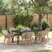 Set da Pranzo per Giardino 7 pcs Grigio chiaro polyrattan 3261717