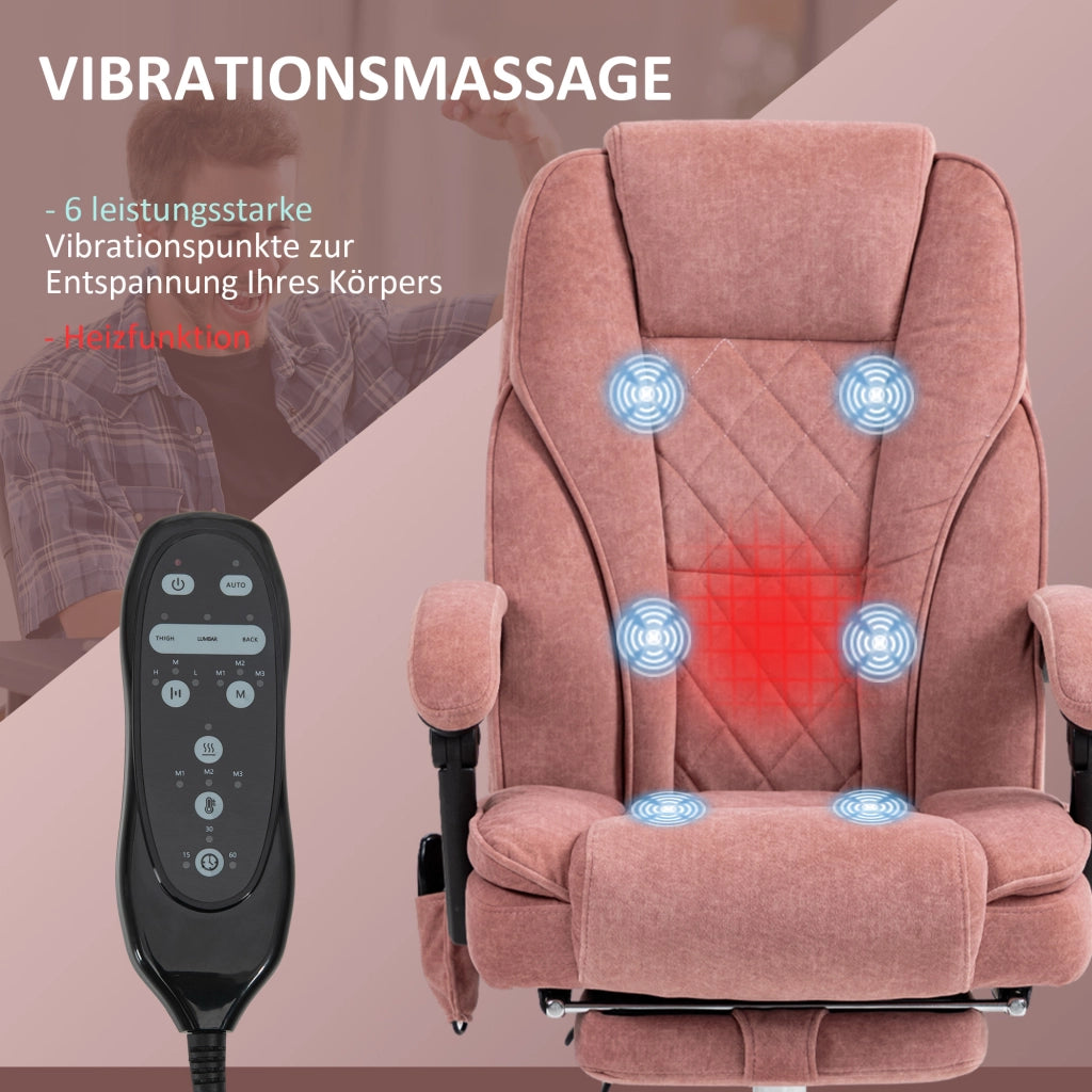 Sedia da ufficio ergonomica con schienale, braccioli e rotelle ¨C Minimal ¨C rosa