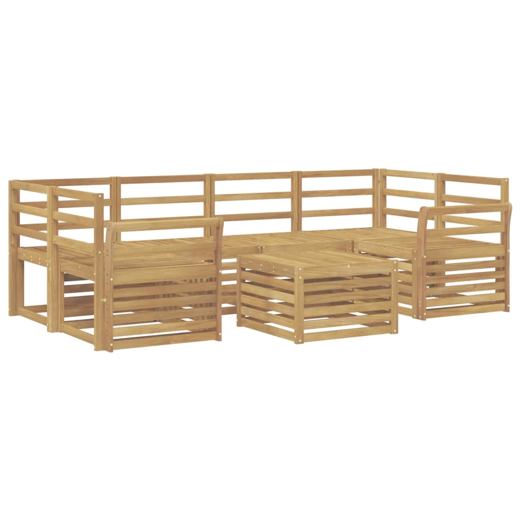 Set di divani da esterno 7 pcs Bianco Legno di Acacia Massello 3391474