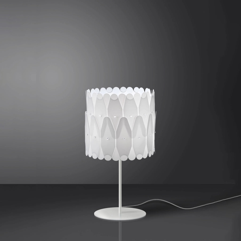 Lampada Da Scrivania Moderna Amanda Polilux ® Bianco E Metallo 1 Luce E27