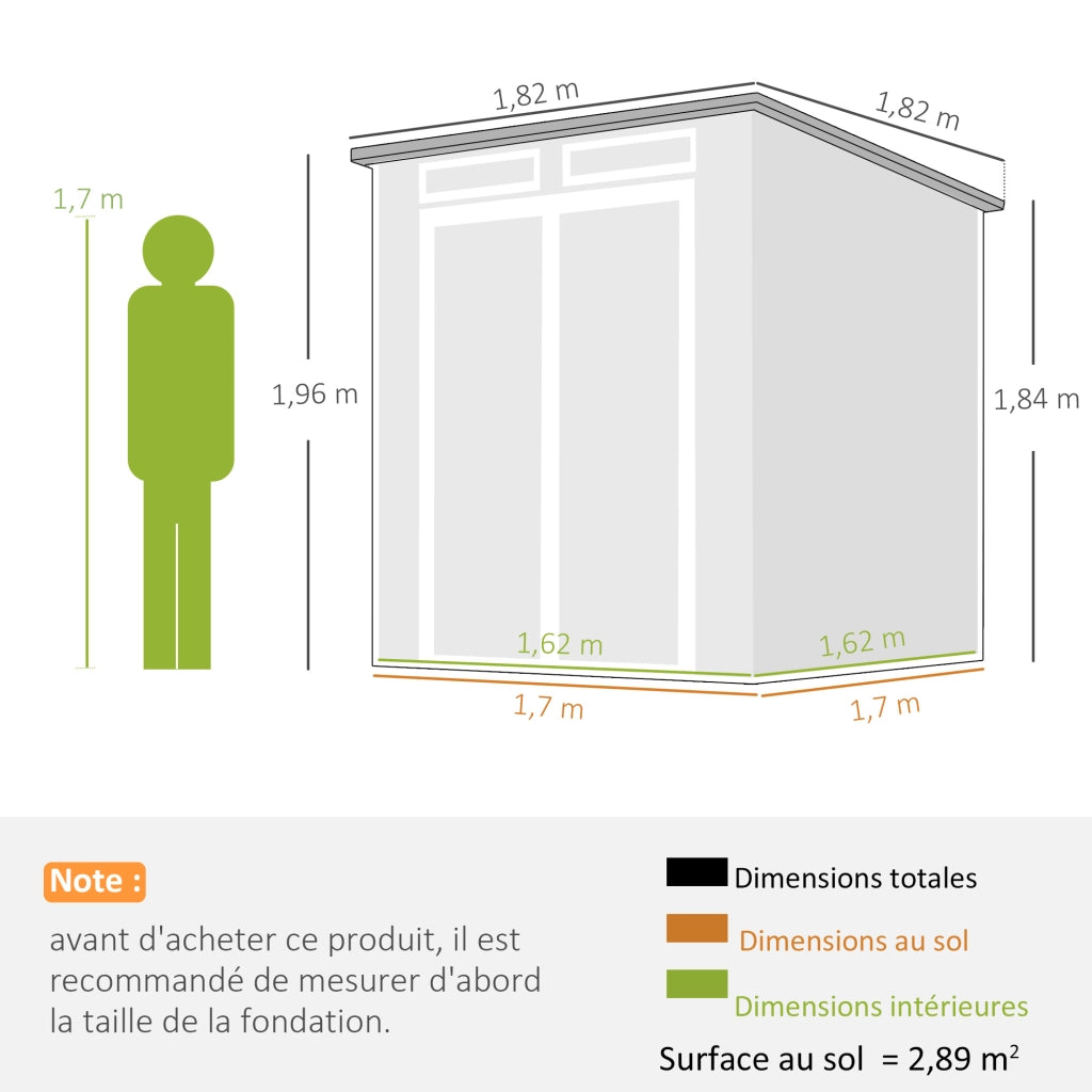 Casetta da Giardino ¨C Minimal ¨C Resina Grigio 3,3 m2