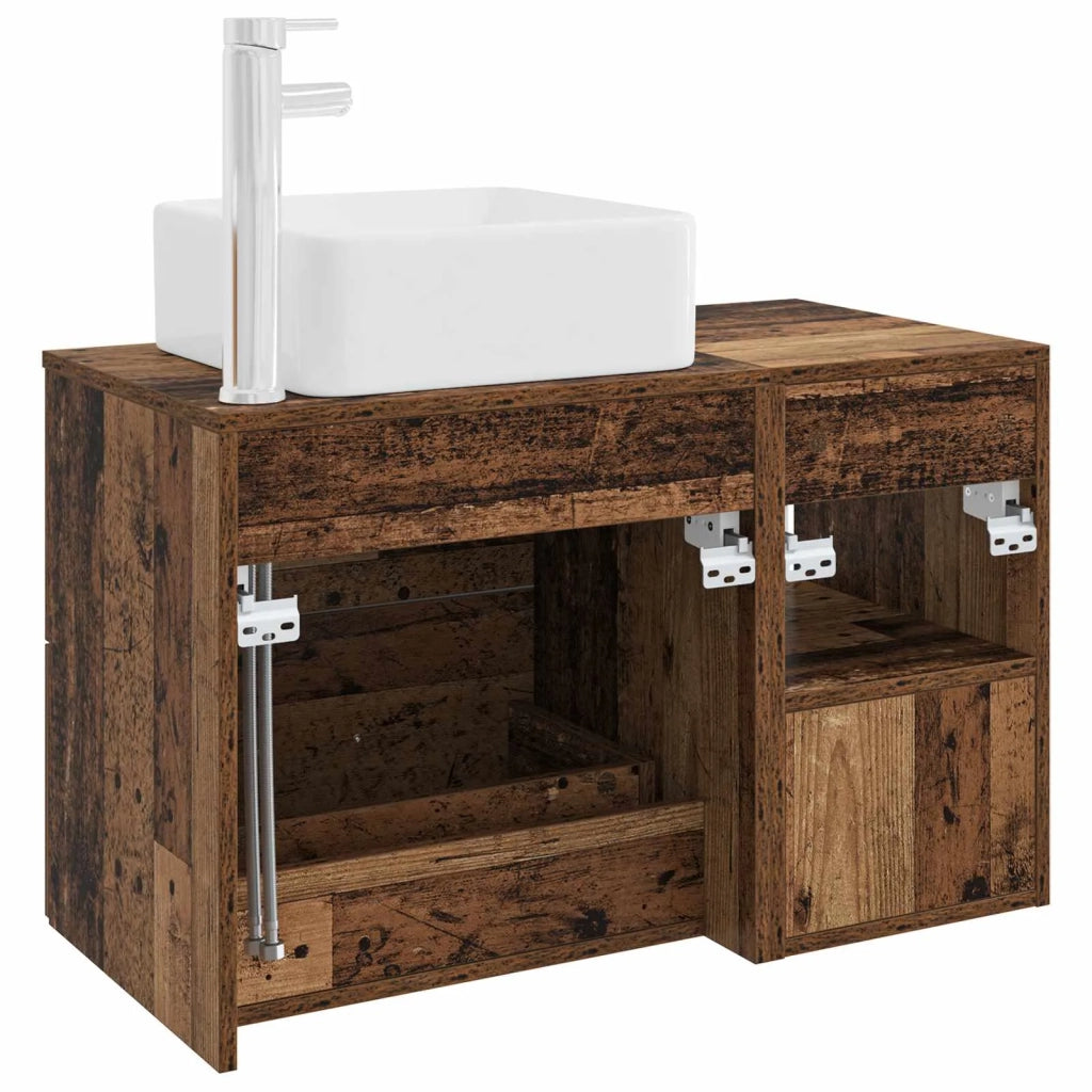 Set di mobili per il bagno 2 pz Legno antico 3403902