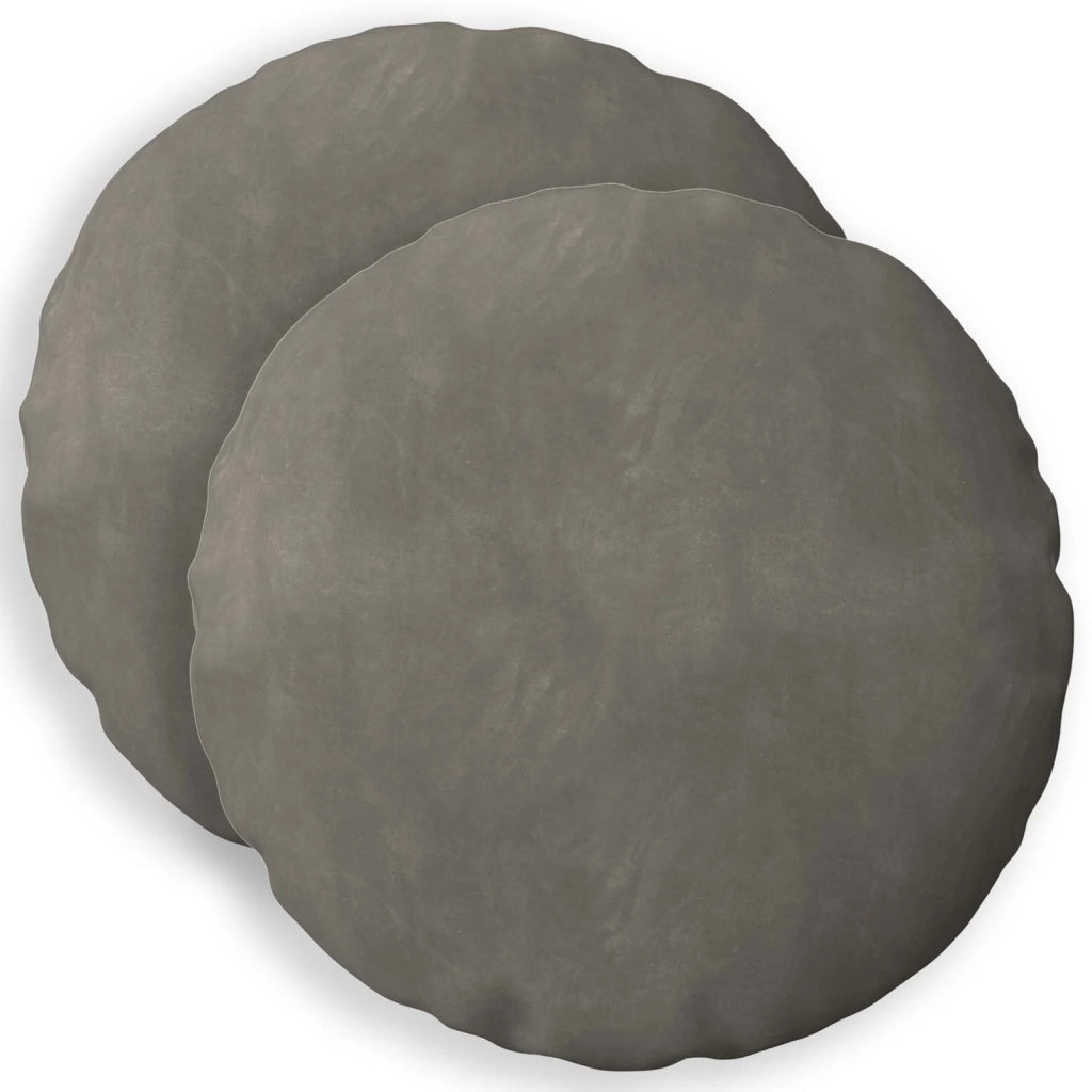 Federa 2 pcs HEERLEN Grigio Chiaro Ø 50 cm Velluto 922535