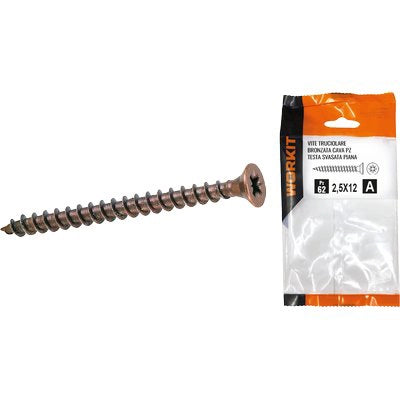 VITE TRUCIOLARE TSP BRONZATA SELF WORKIT - CAVA PZ FILETTO INTERO MM 6,0X50 CF=PZ 9- 5 confezioni