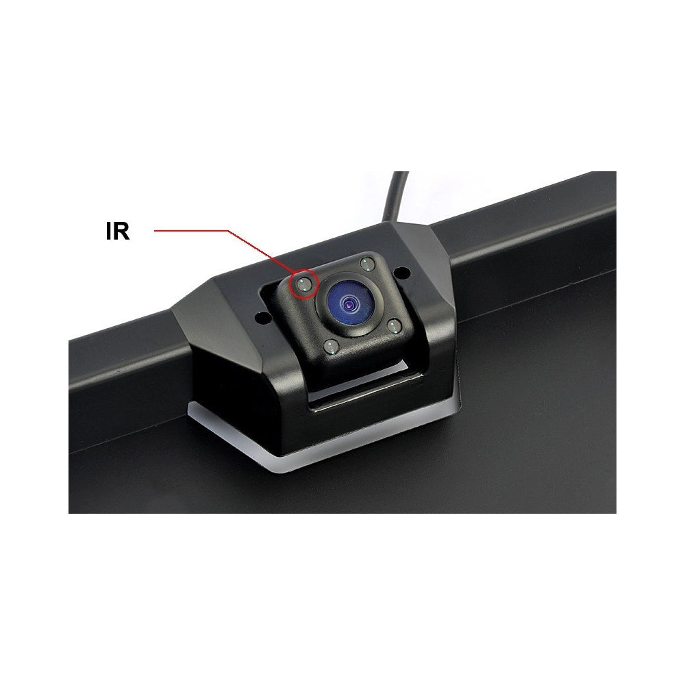 Trade Shop - Portatarga Con Telecamera Retromarcia Auto Retrocamera 4 Led 170 ° Visione Notte -