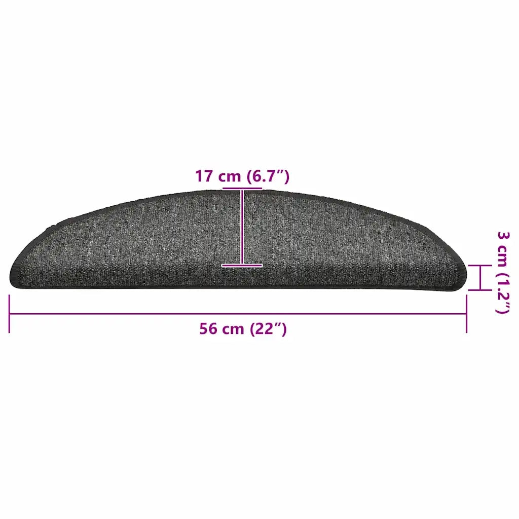 Tappetini per scale 30 pz 56x17x3 cm Grigio scuro Semicircolari 3365745