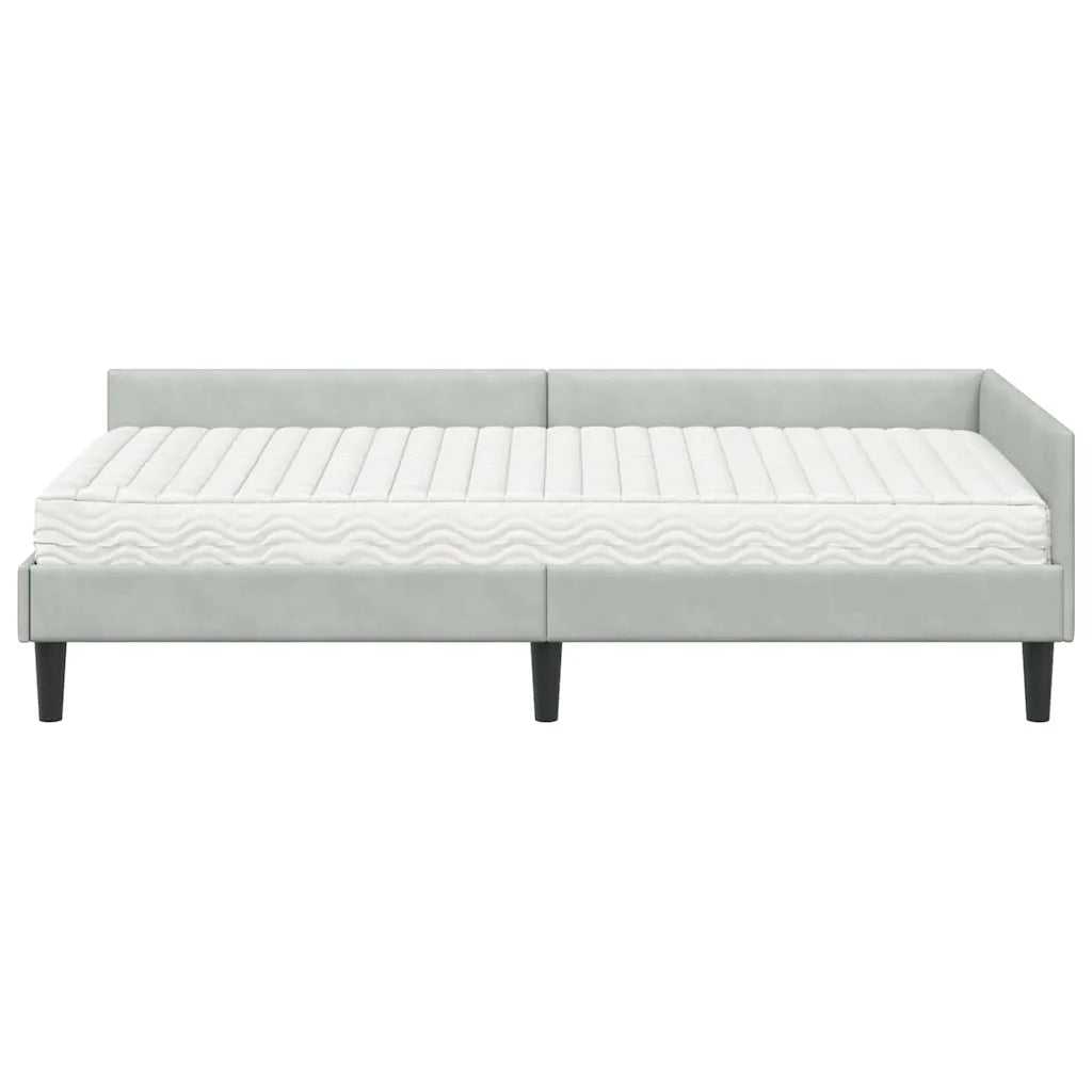 Struttura Letto Angolare con Materasso 2 pcs Grigio chiaro