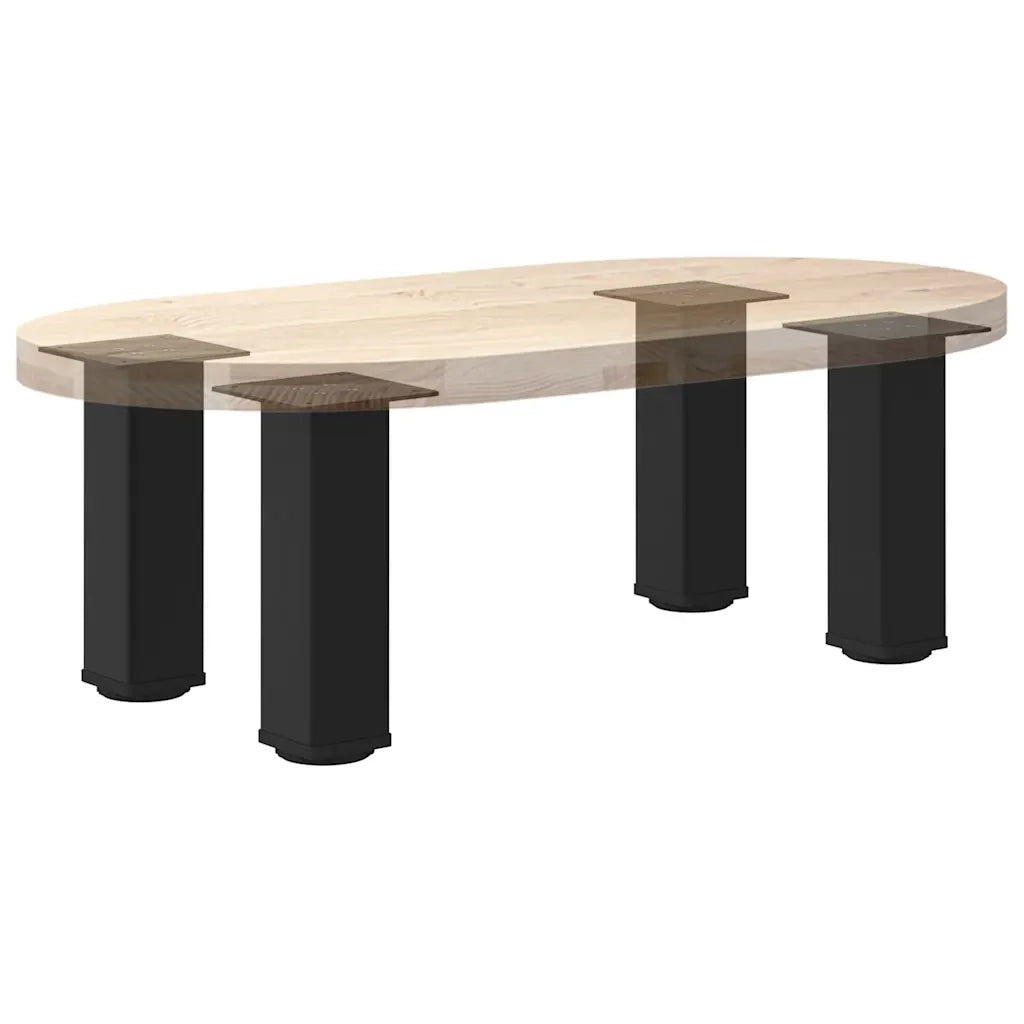 Gambe per Tavolino da Caff¨¨ 4 pz-Set di 4 Gamba per Tavolo Nere 42-44 cm Acciaio 447157