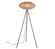 Piantana 3 piedi, metallo e corda, nero, H 150 cm, Hedda
