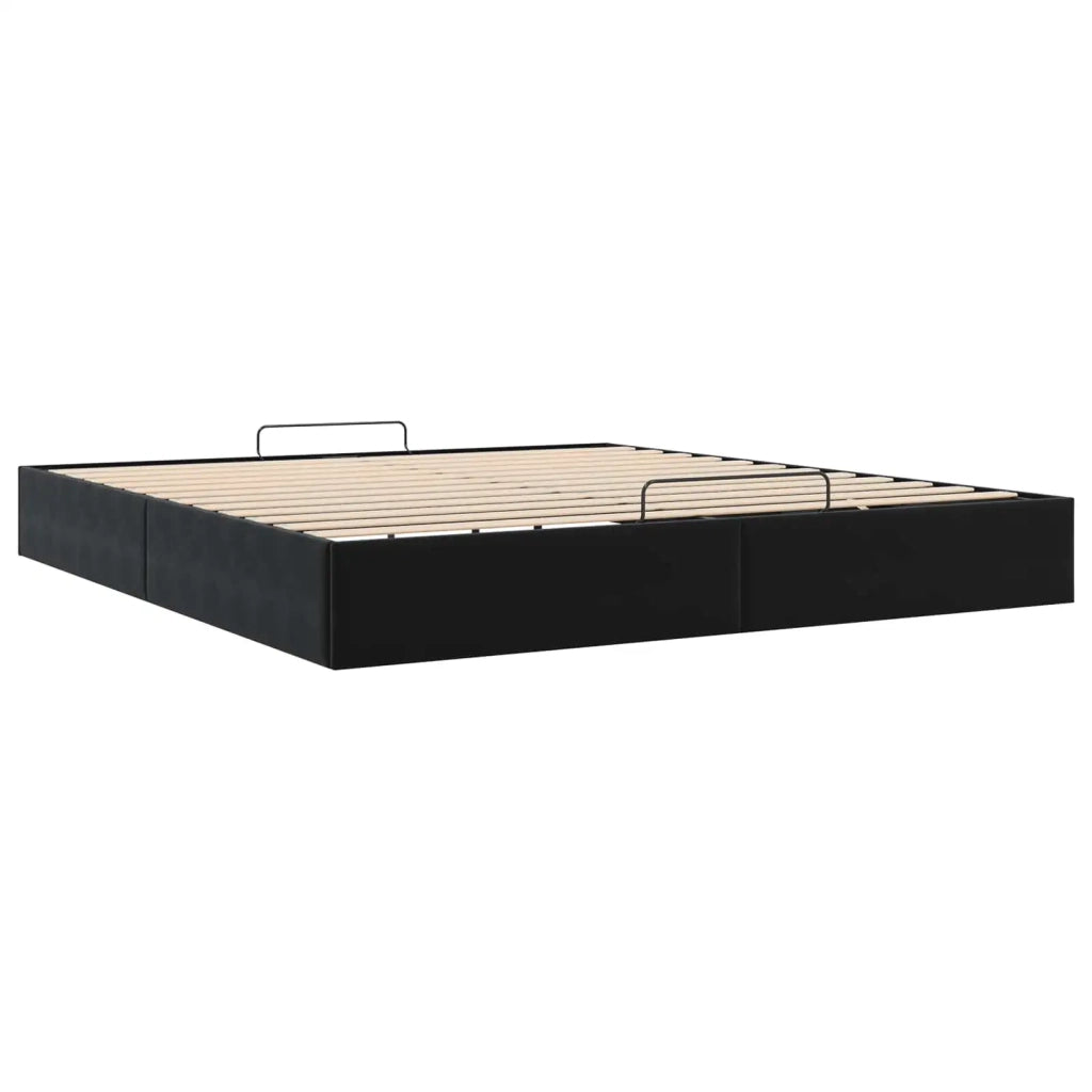 Letto ottomano Nero King size Velluto 3403078