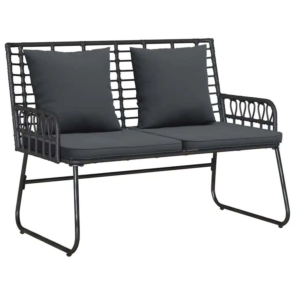 Set di Mobili da Giardino 4 pcs Nero e antracite polyrattan
