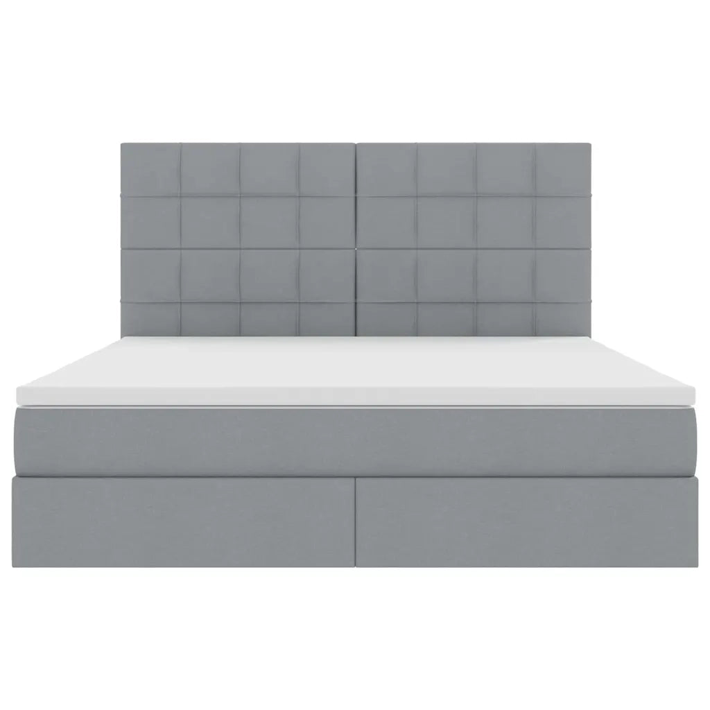 Letto con contenitore e materasso Grigio chiaro 160 x 200 cm