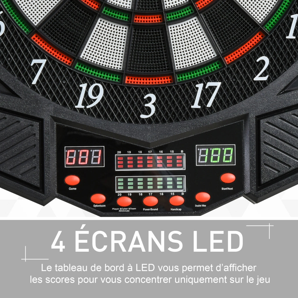 Bersaglio Freccette Elettronico ¨C Xylo ¨C 27 Giochi 8 Giocatori LED Nero