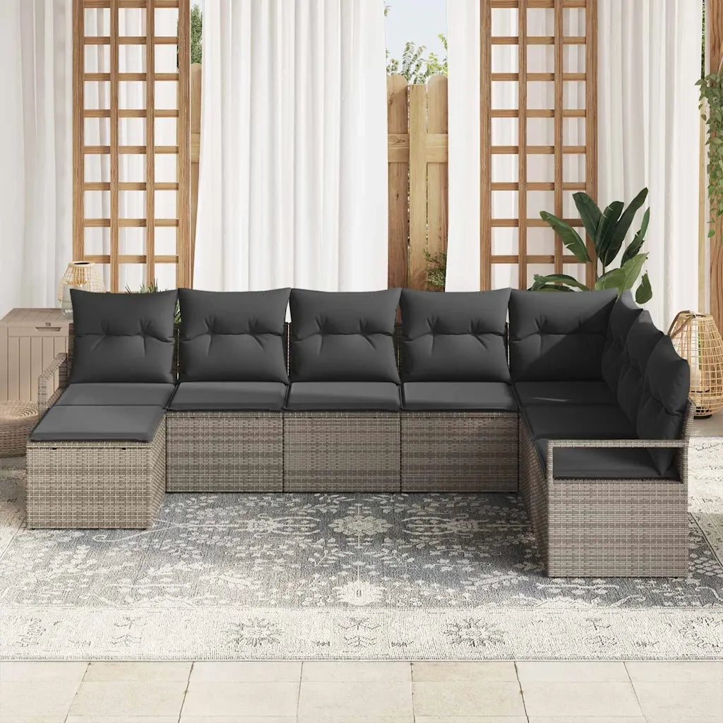 Set di divani con cuscino 8 pcs Grigio polyrattan 3355168