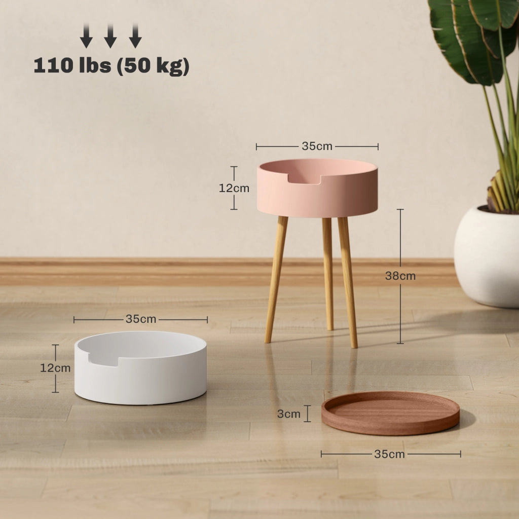 Set 2 Tavolini da Caff¨¨ ¨C Xylo ¨C 3 Livelli Multicolore con Vani Contenitore